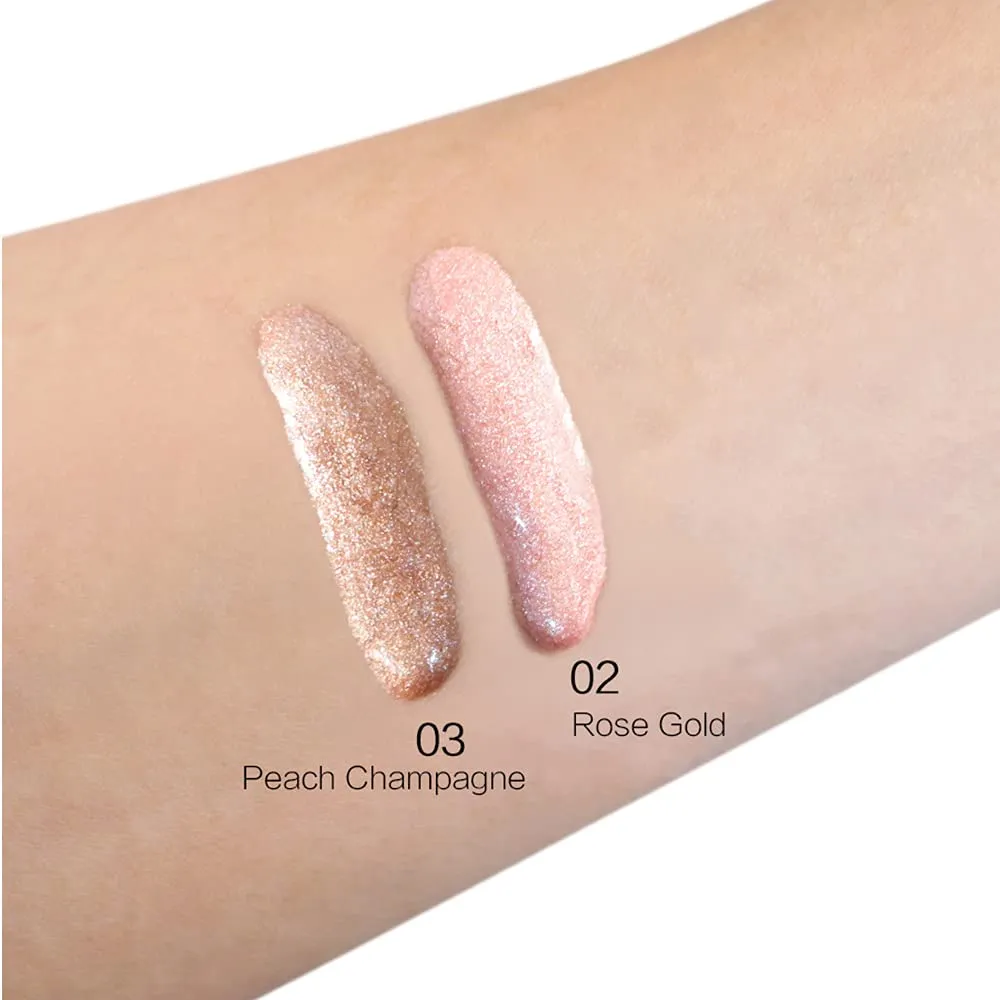 SACE LADY 2 Colors Liquid Highlighter Makeup Set Shimmer Shine Ultra-Smooth Radiant Illuminator Kit for Face Cheekbone Body Glow Bronzer Glitter Illuminating Highlighters Make-up, 2×0.2Fl Oz