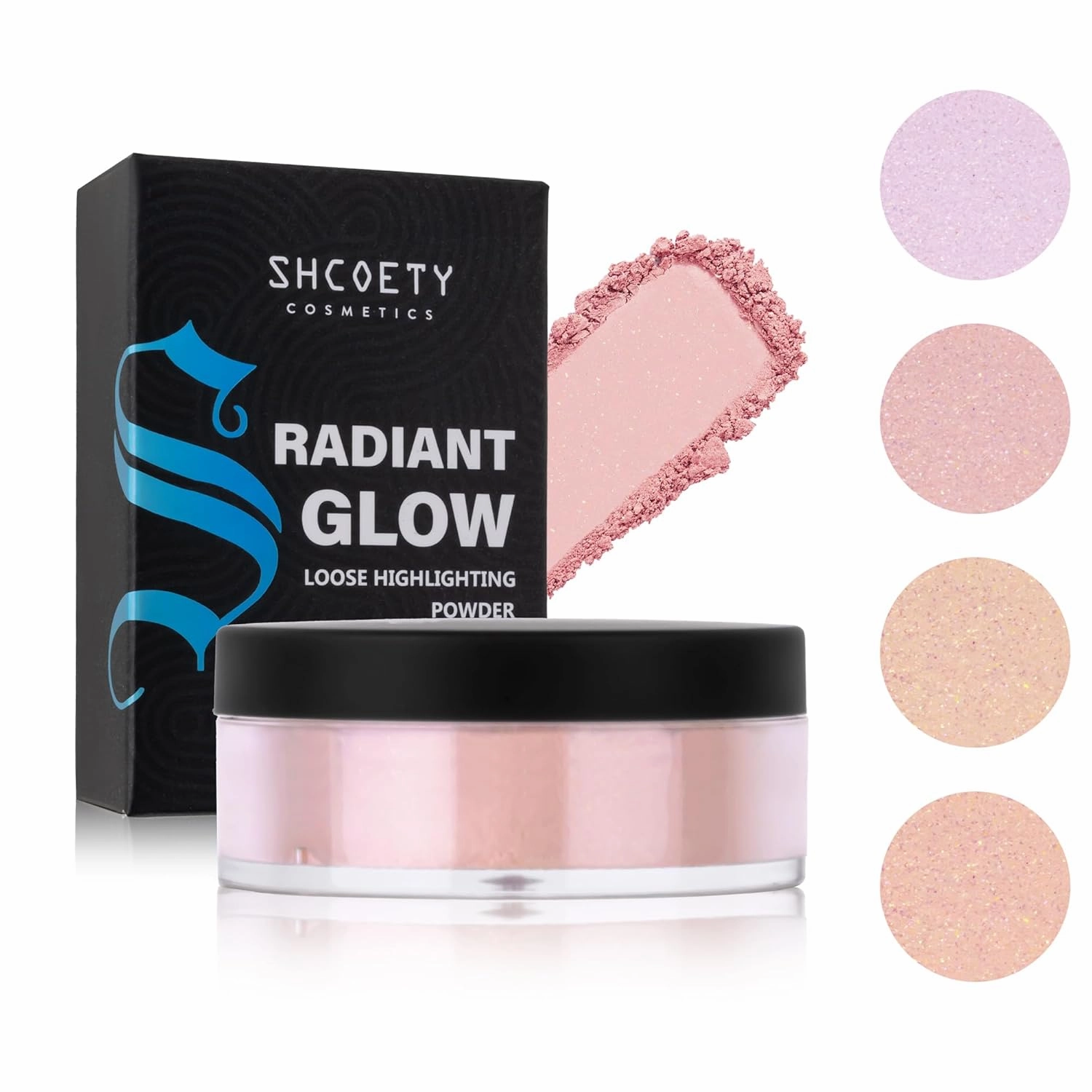 Shcoety Radiant Glow Loose Highlighting Powder, Pink Shimmer