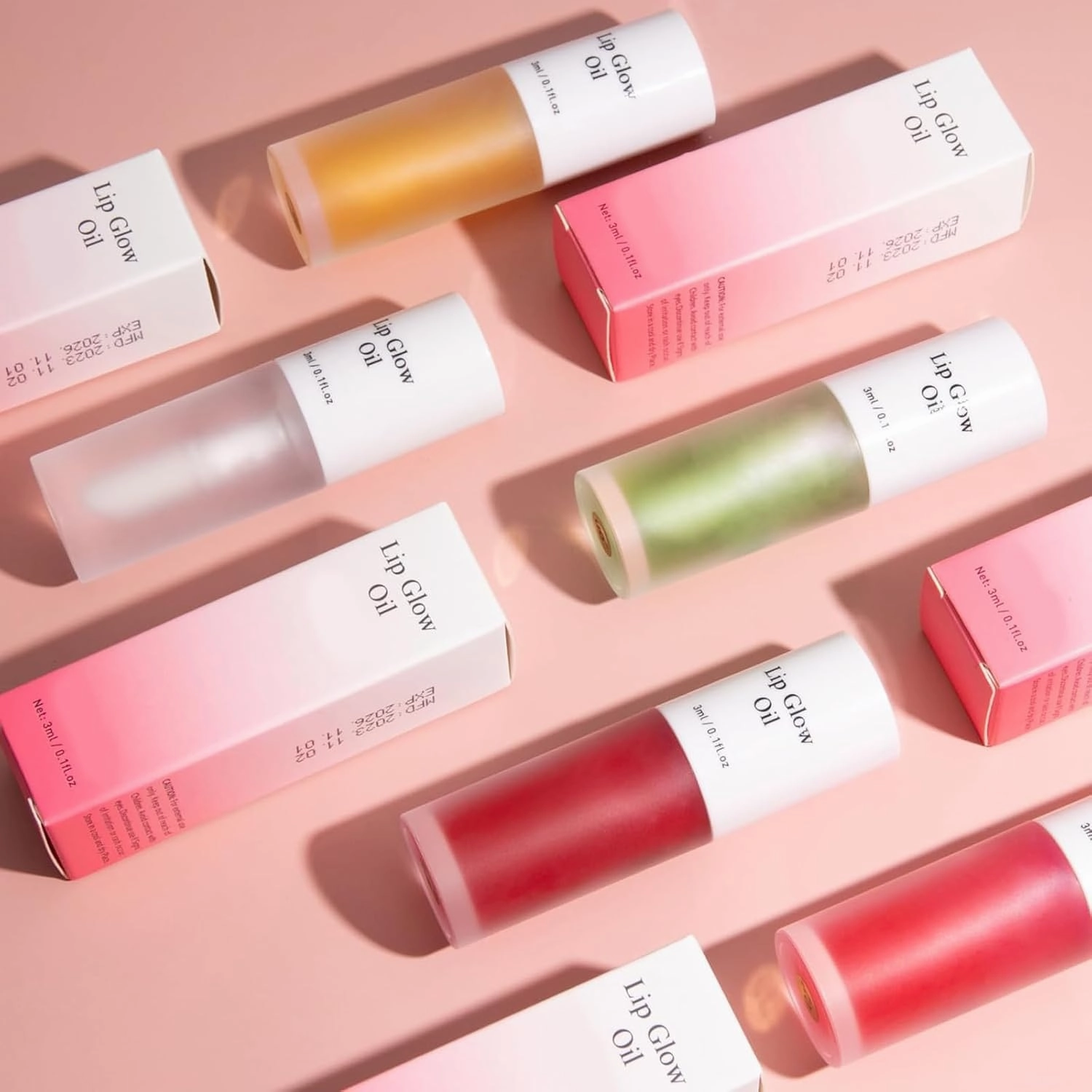 Shiftalter Tinted Lip Glow Oil - For Lush, Hydrated Lips with a Natural Glow, Long-Lasting Nourishing Fruit Flavor Nude Clear Glossy Lip Gloss Stain Glows Tint Oil (7*PCS)