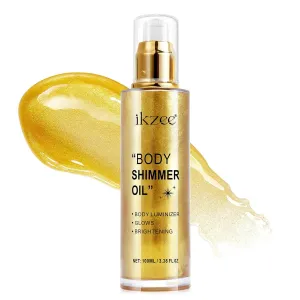 Shimmer Oil Long Lasting Moisturizing Body Luminizer Glow For Face & Body Liquid Illuminator Highlighter (Gold, FlOz)