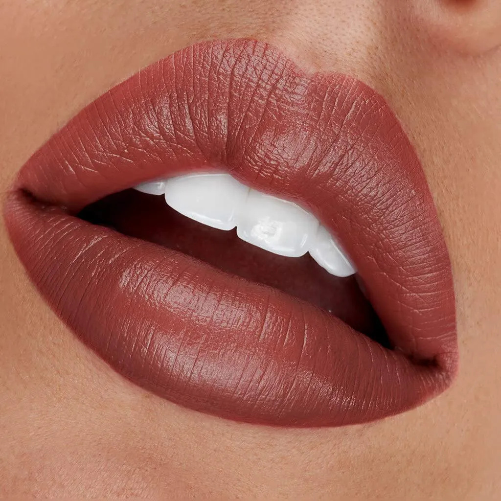 Sigma Beauty Set of 2 Infinity Point Lipstick - Peachy Nude and Mulberry Muave- Longwear Satin Finish Lipstick for Great Lip Color Makeup, Epiphany and Temptation