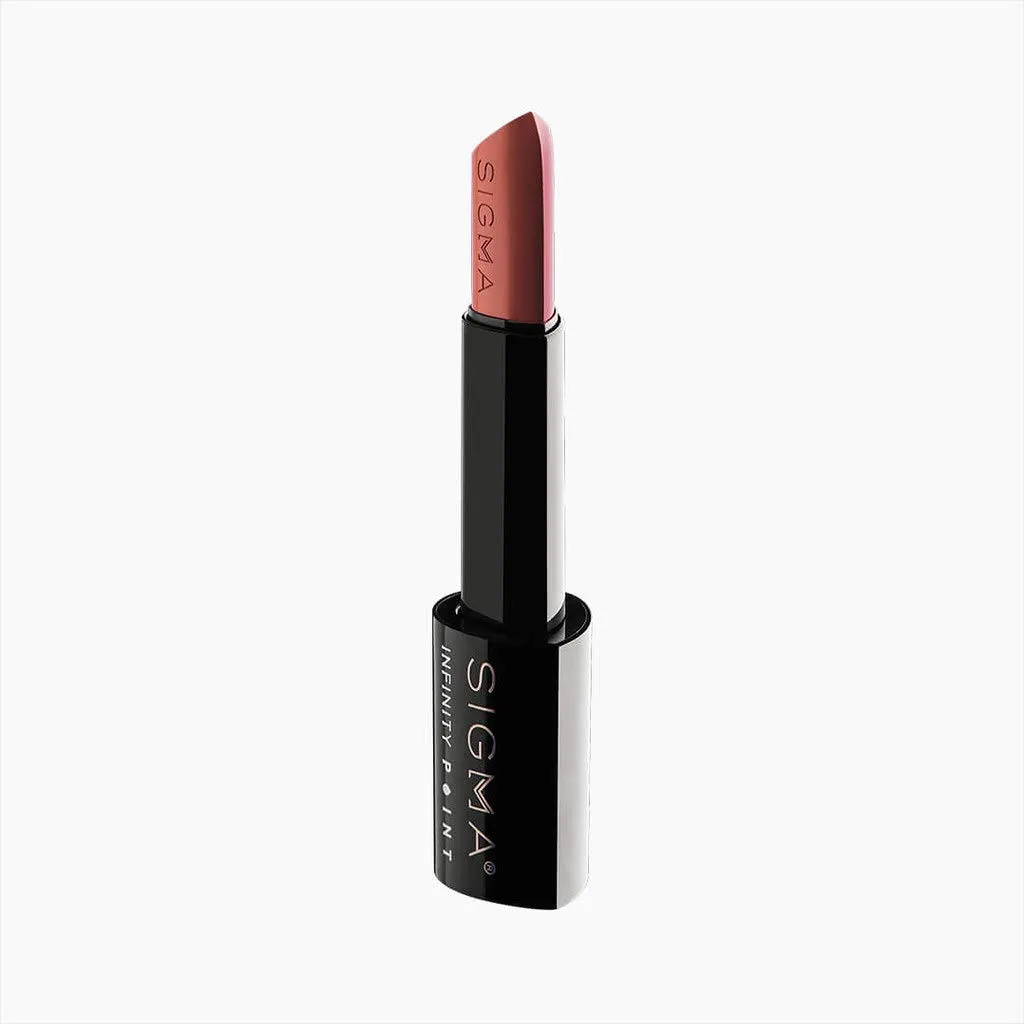 Sigma Beauty Set of 2 Infinity Point Lipstick - Peachy Nude and Mulberry Muave- Longwear Satin Finish Lipstick for Great Lip Color Makeup, Epiphany and Temptation