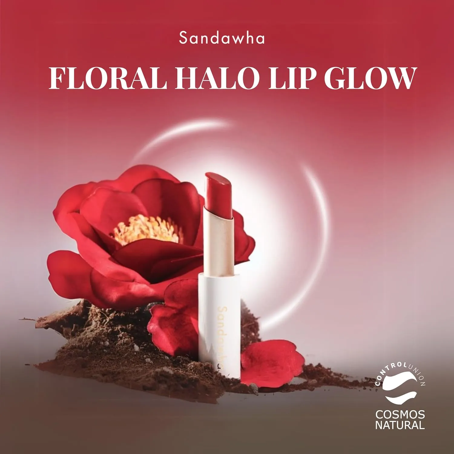SKINCURE Floral Halo Lip Glow, Nourishing Lipstick, 100% Natural Lip Care, Camellia & Radish Infused, Hydrating Oils, Smooth & Chemical-Free Rose