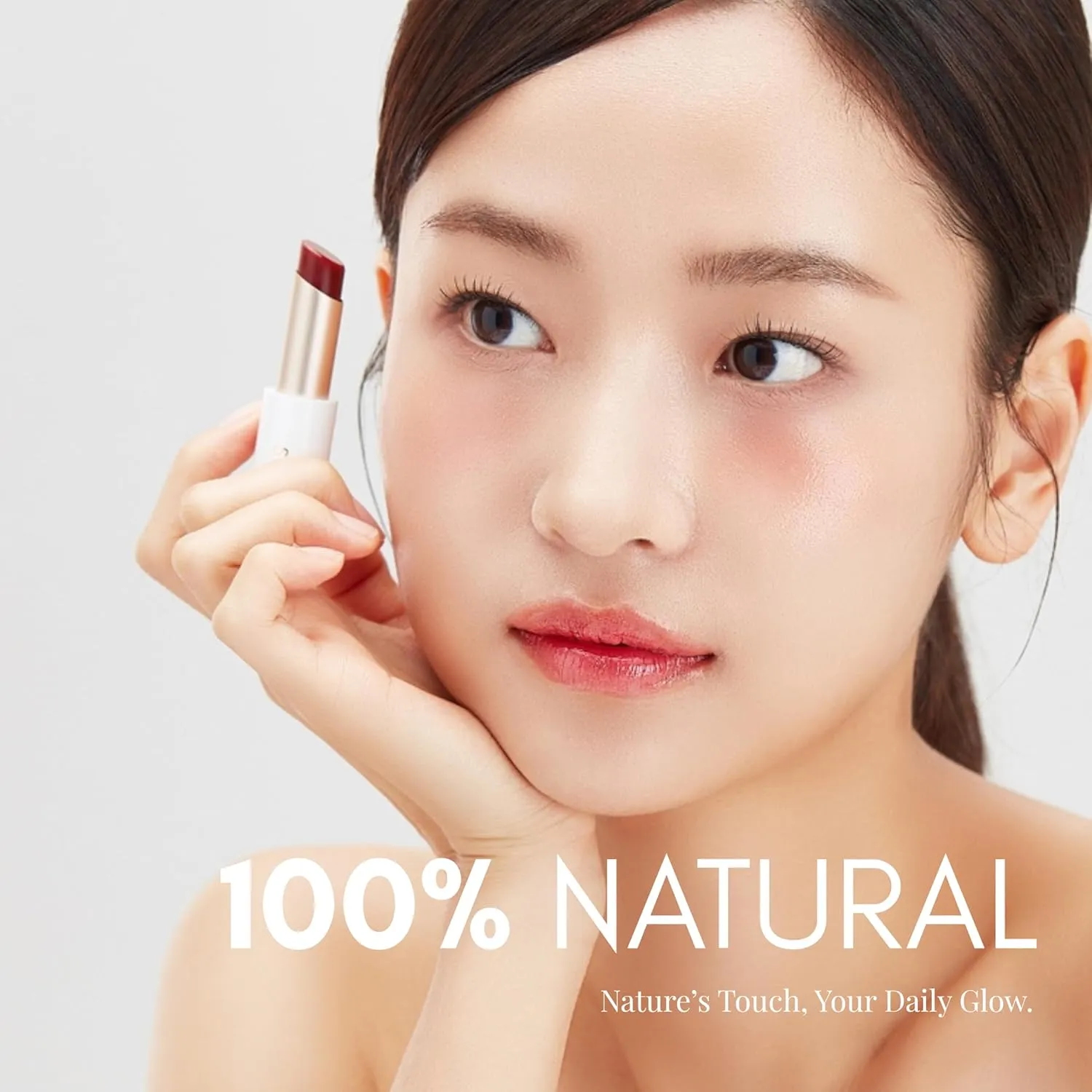 SKINCURE Floral Halo Lip Glow, Nourishing Lipstick, 100% Natural Lip Care, Camellia & Radish Infused, Hydrating Oils, Smooth & Chemical-Free Rose