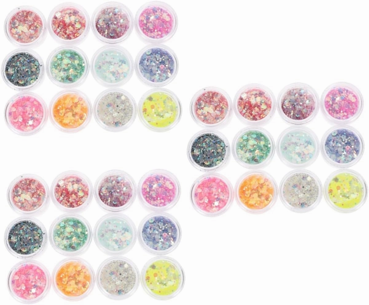 SOIMISS 3sets Luminous Sequins Hair Eyeshadow Highlighter Makeup Glitter Gel Glitter Sequin Halloween Supplies Fine Accessories Face Body Shimmer Nail *3