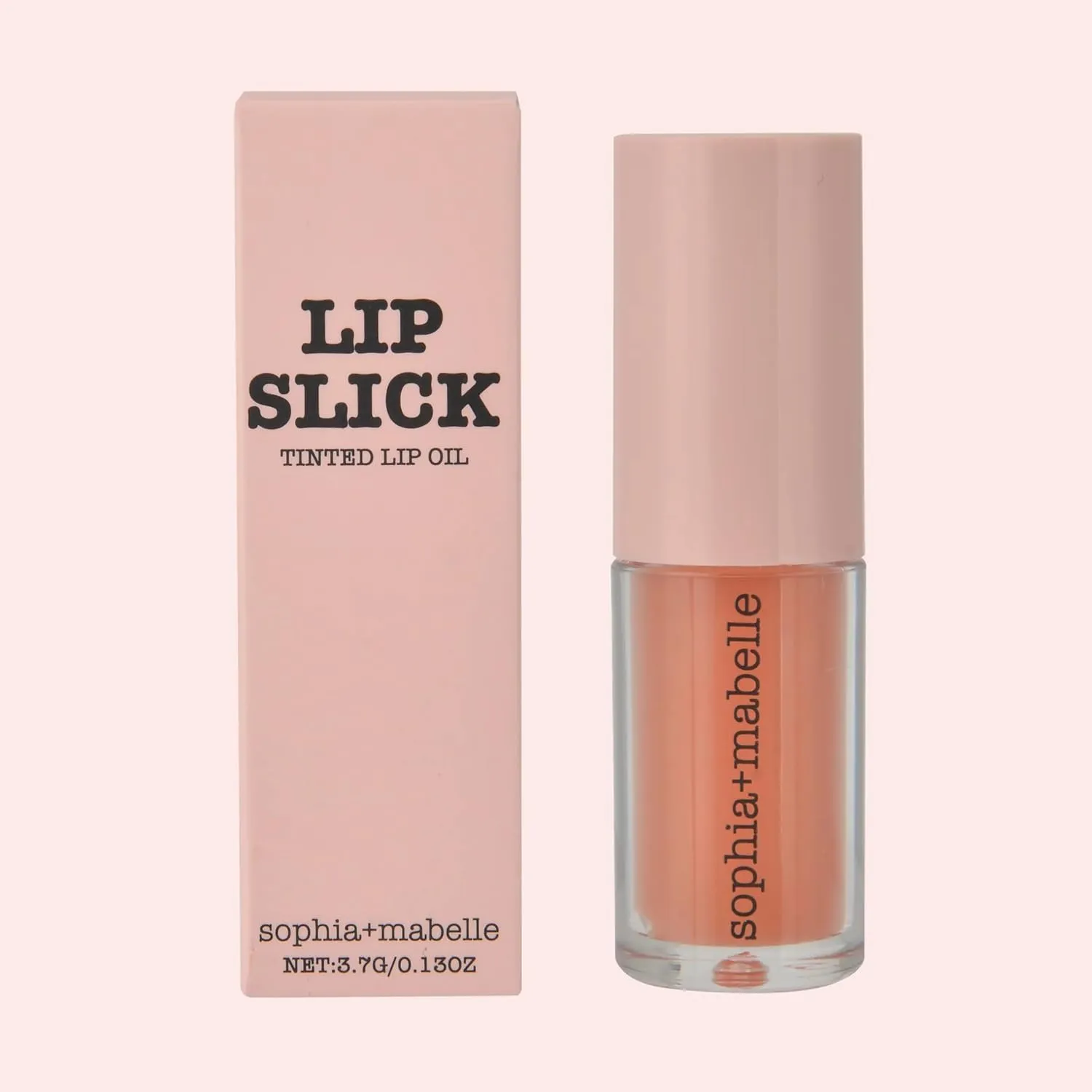 Sophia   Mabelle Hydrating Lip Oil – Lightweight, Non-Sticky & High-Shine Lip Gloss Oil – Moisturizing, Nourishing, Soothing Tinted Formula for Soft Lips – 3.7g (Cabana Service (Peach), 3.7g)