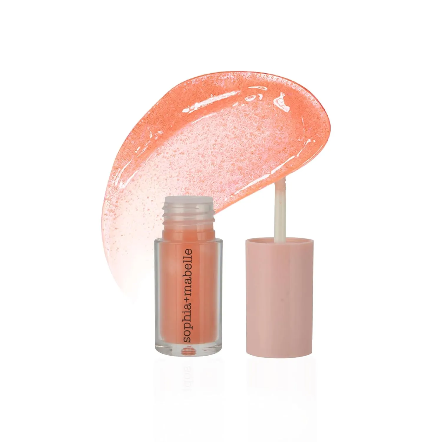 Sophia   Mabelle Hydrating Lip Oil – Lightweight, Non-Sticky & High-Shine Lip Gloss Oil – Moisturizing, Nourishing, Soothing Tinted Formula for Soft Lips – 3.7g (Cabana Service (Peach), 3.7g)