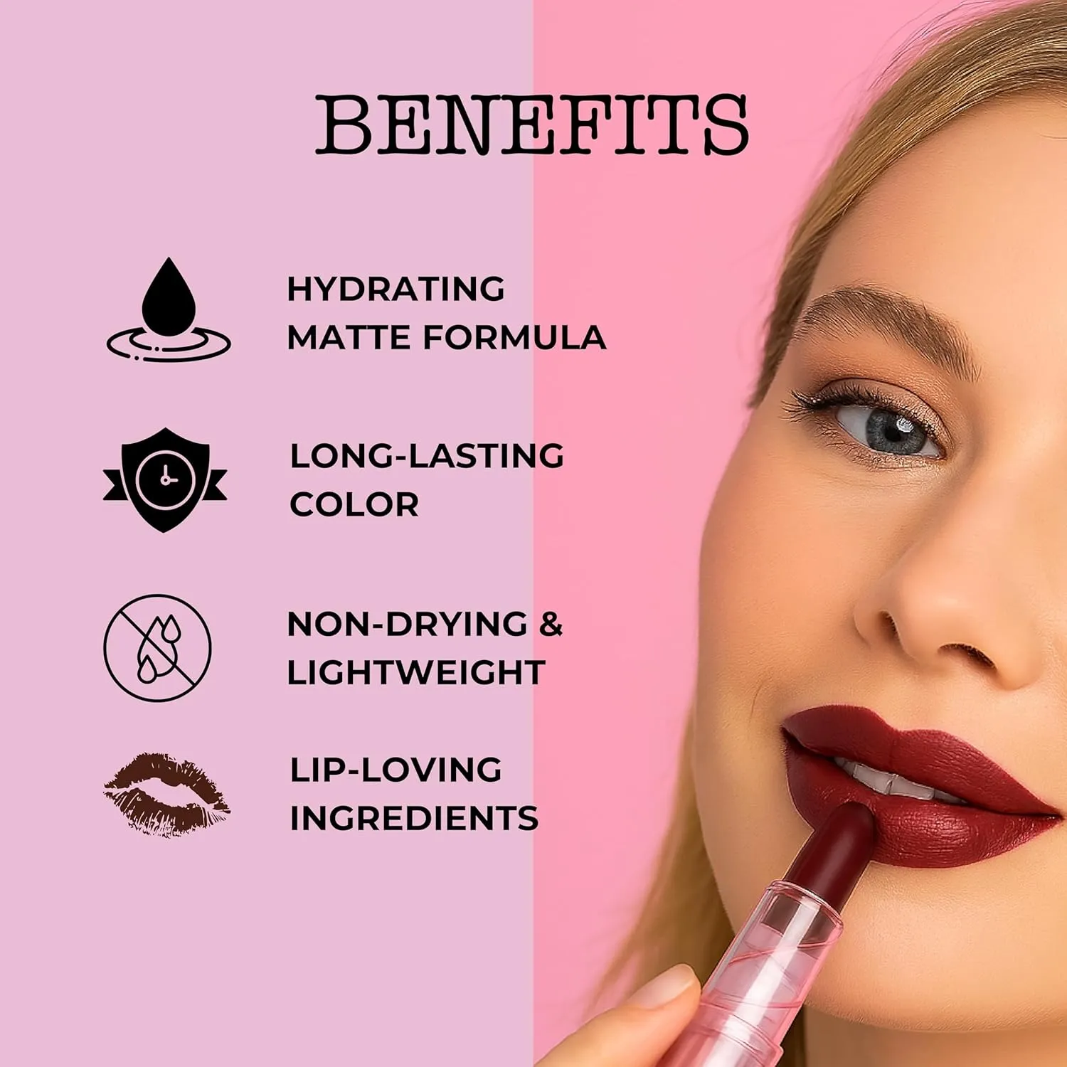 Sophia   Mabelle Hydrating Matte Bullet Lipstick - Weekend Getaway and All Natural Shades (Weekend Getaway, Standard)