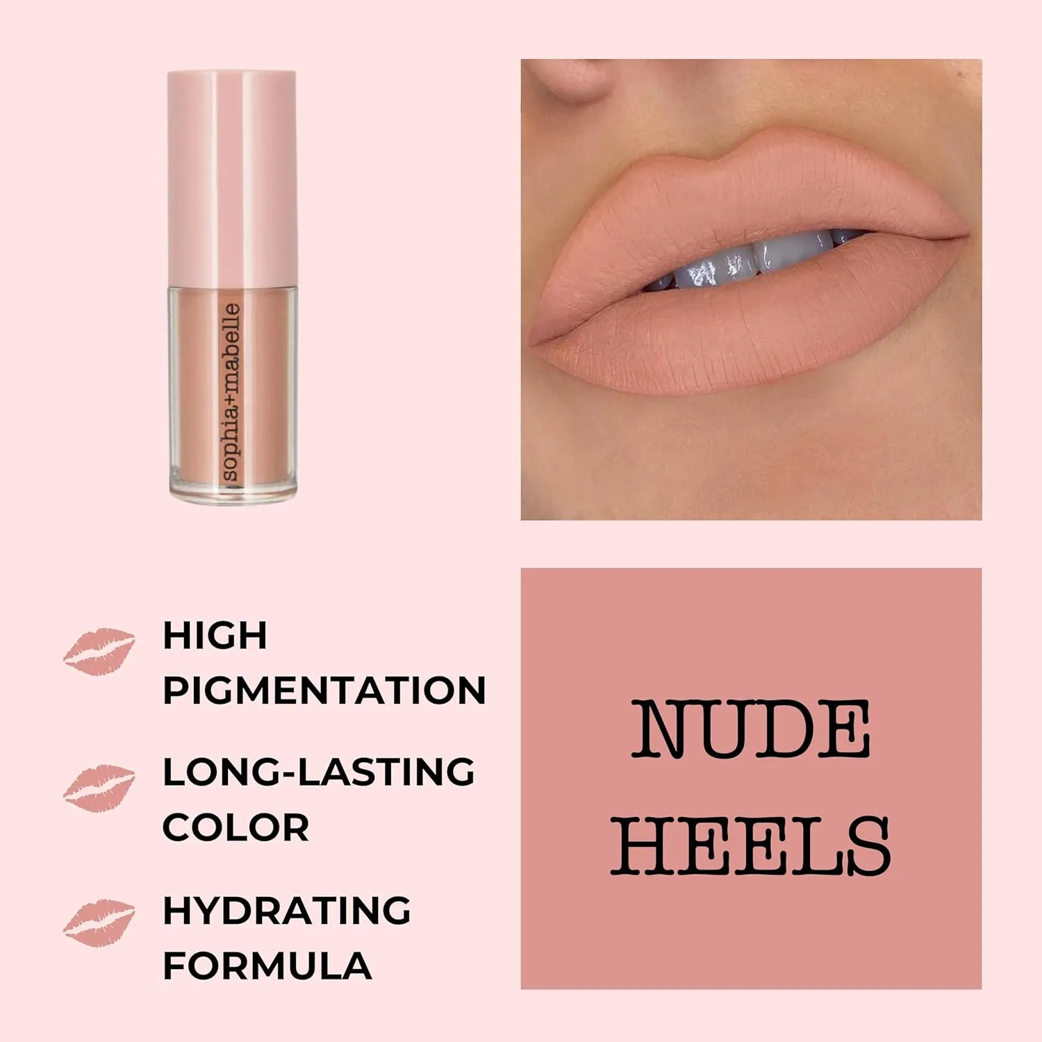 Sophia   Mabelle Lightweight Matte Liquid Lipstick – Comfortable and Long-Lasting – Transfer-Proof and Non-Drying Formula – High Pigment and Hydrating – Available in 5 Shades