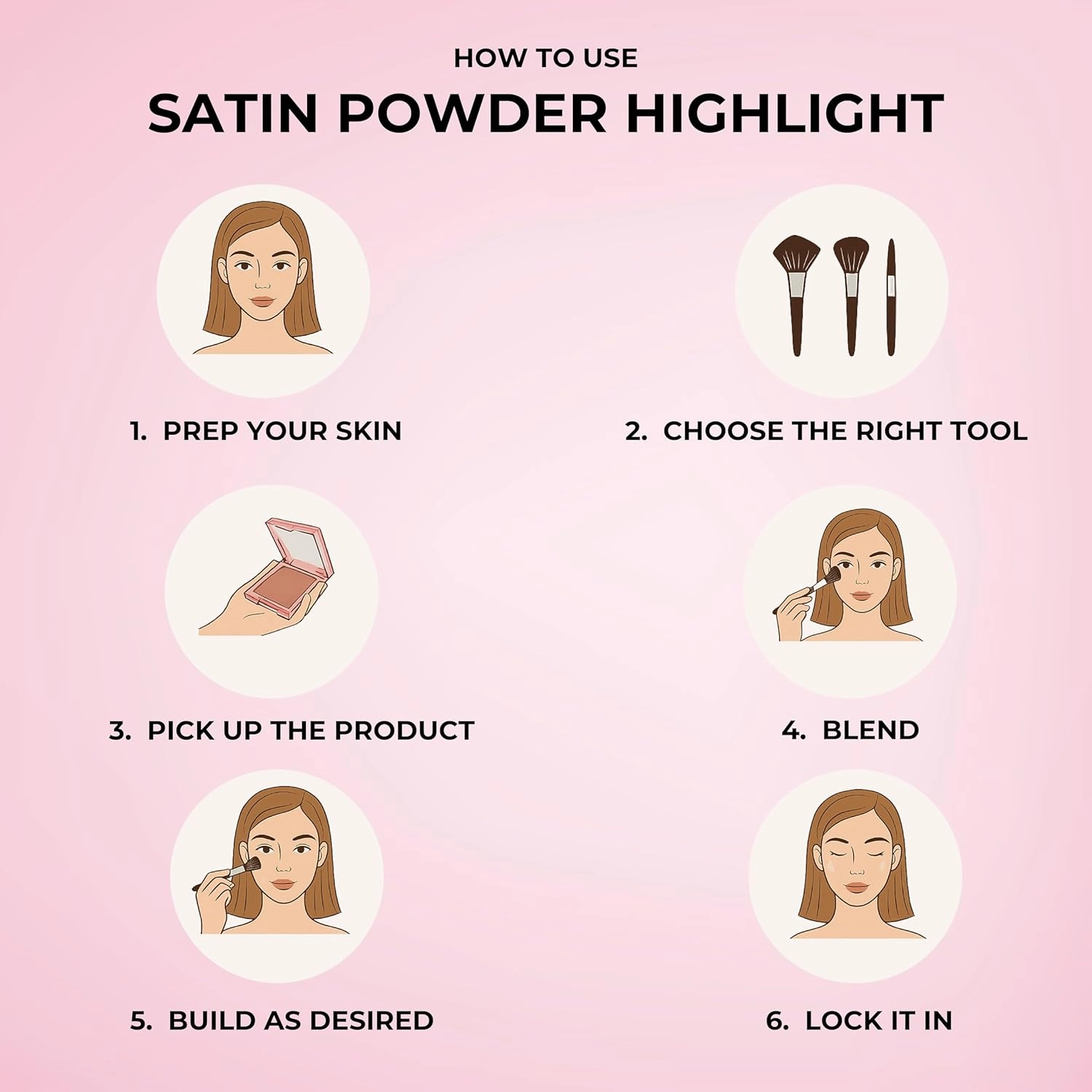 Sophia   Mabelle Satin Powder Highlighter – Lightweight, Buildable Shimmer Face Makeup – Radiant Glow & Smooth Finish – Long-Lasting for All Skin Tones – 3.2g (Peach Delight, standard)