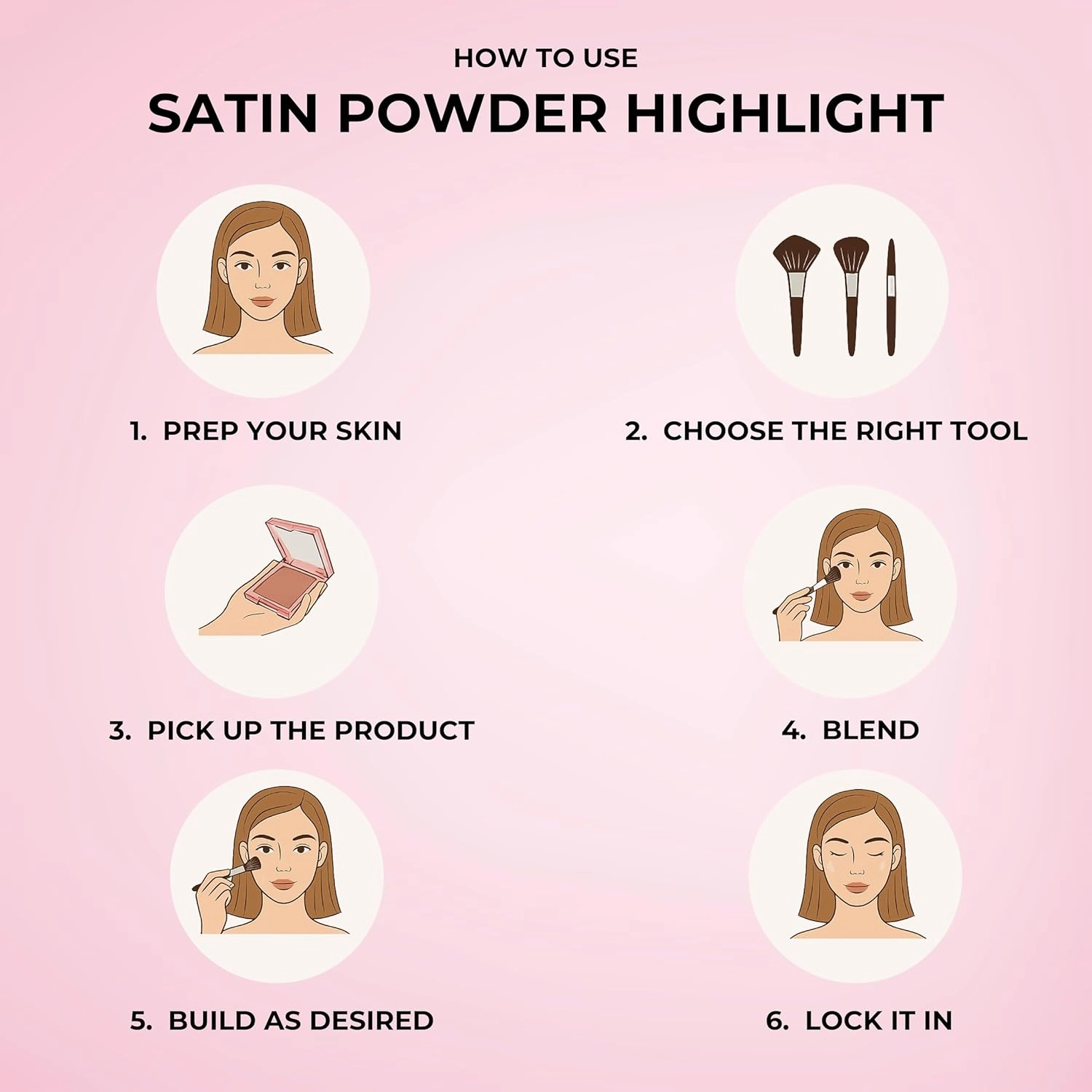 Sophia   Mabelle Satin Powder Highlighter – Lightweight, Buildable Shimmer Face Makeup – Radiant Glow & Smooth Finish – Long-Lasting for All Skin Tones – 3.2g (Peach Delight, standard)