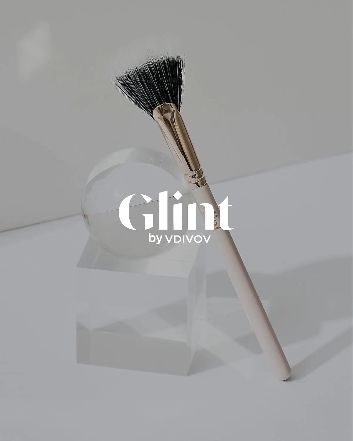 Spring Event Glint Highlighter Special Set (Milky Moon(Set), 0.08oz   Fan Brush) - Baked Highlighter for Natural Glow. Korean Makeup by LG Beauty. Rich Pigment, Silky Touch, Shimmer.