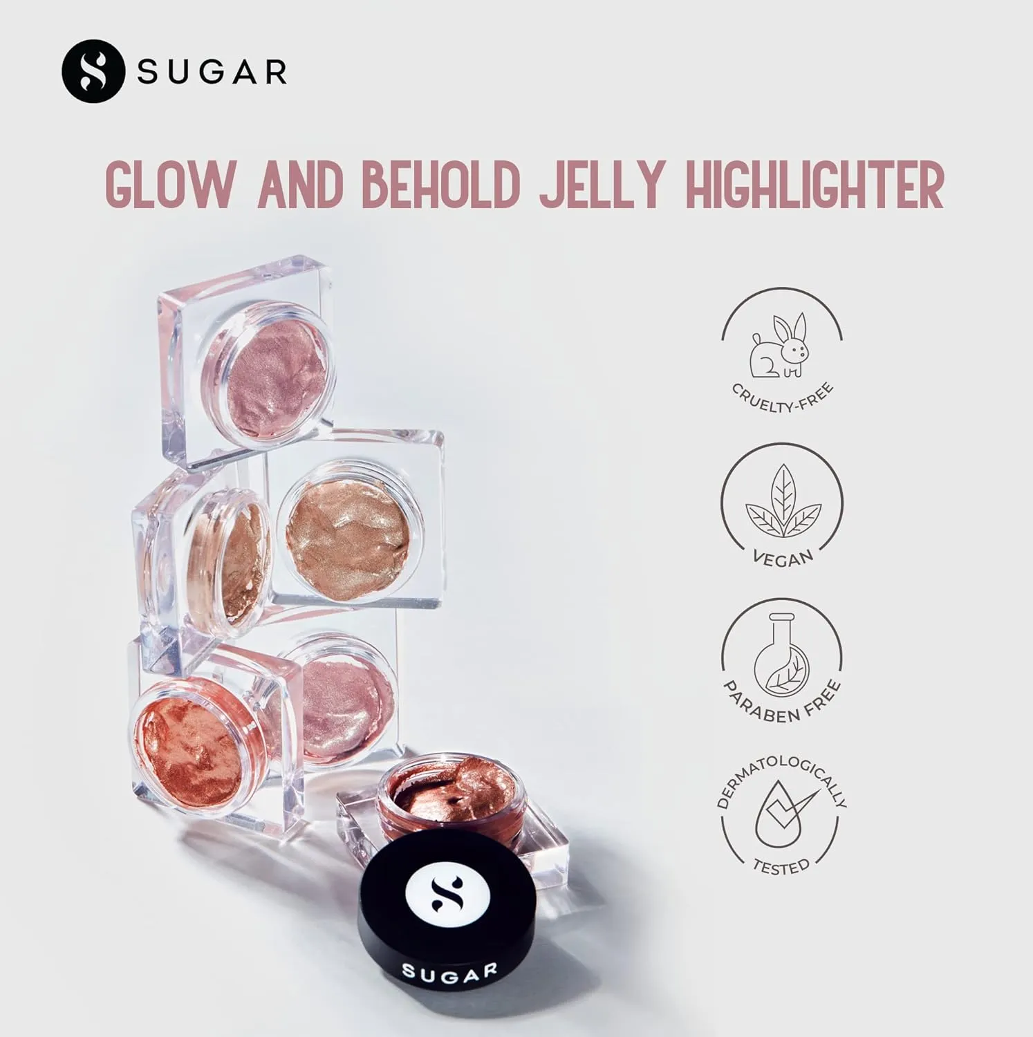 SUGAR Cosmetics Glow And Behold Jelly Highlighter - 01 Gold Goal (Warm Champagne Gold) Liquid Highlighter, Long Lasting Wear