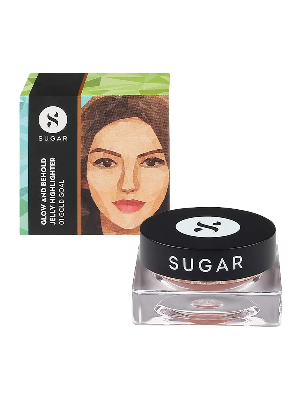 SUGAR Cosmetics Glow And Behold Jelly Highlighter - 01 Gold Goal (Warm Champagne Gold) Liquid Highlighter, Long Lasting Wear