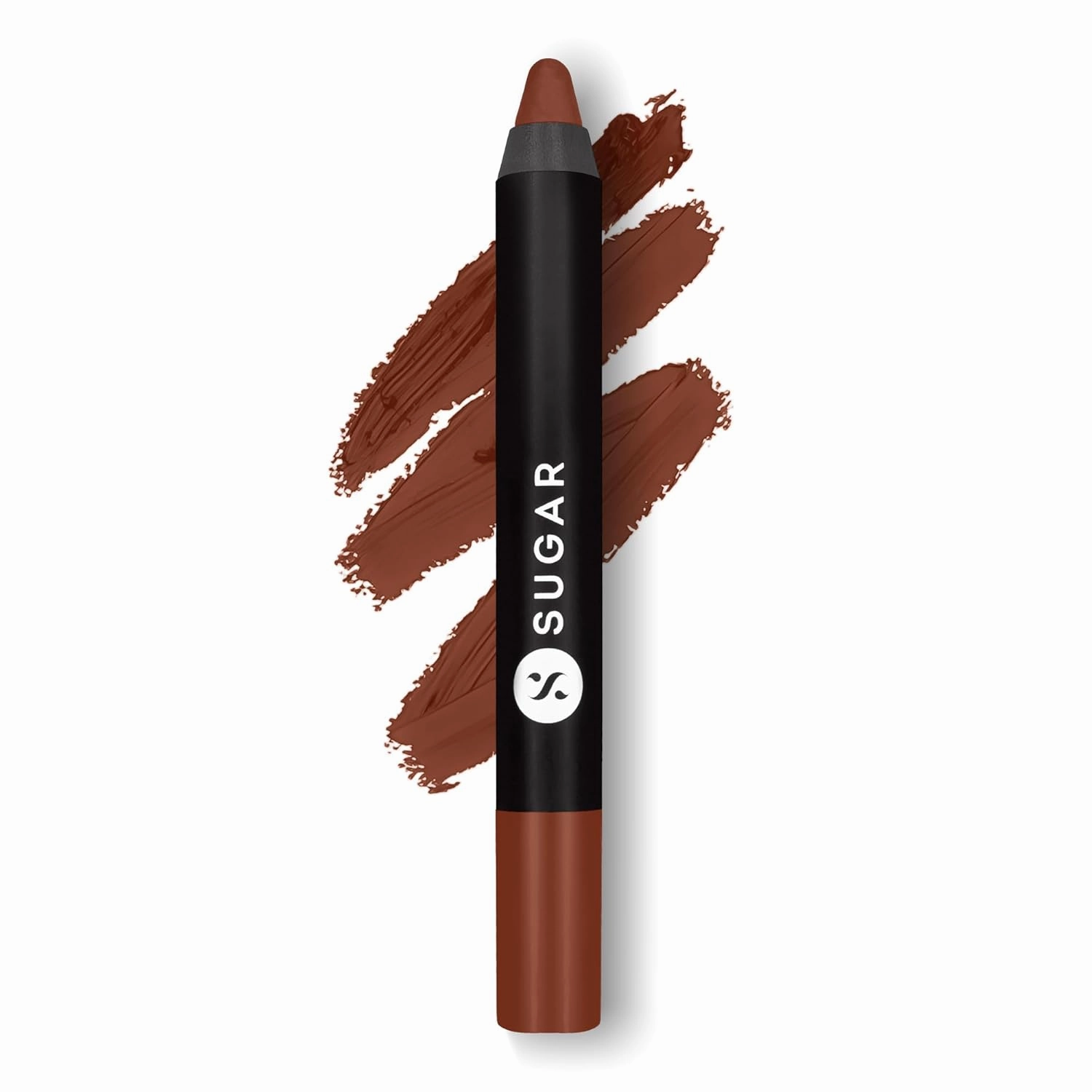 SUGAR Cosmetics Matte As Hell Crayon Lipstick - 16 Claire Underwood (Burnt Orange) with Sharpener Highly Pigmented, Creamy Texture, Long Lasting Matte Finish
