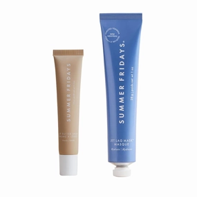 Summer Fridays Lip Butter Balm Day/Night Hydrating Lip Mask - Shea Butter, Vegan - Vanilla (0.5 Oz)   Jet Lag Mask Mini - Hydrating, Nourishing Face Mask with Antioxidants (1 oz)