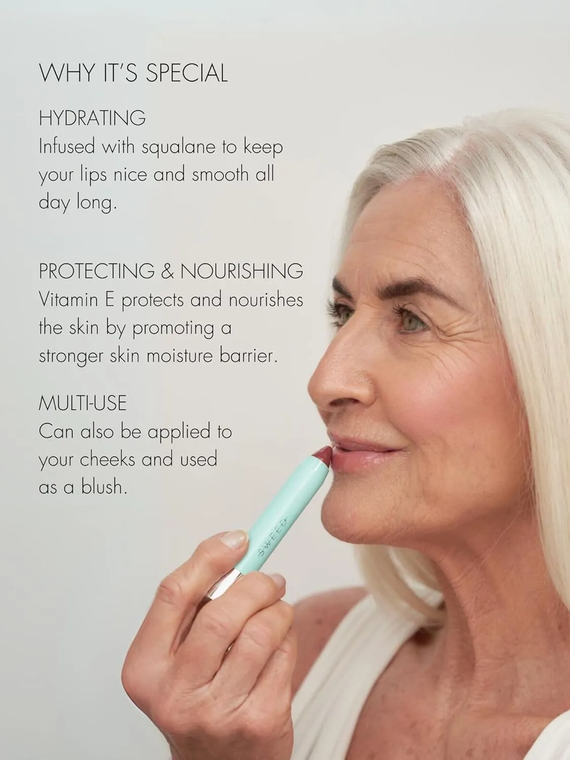 Sweed - Le Lipstick | Plump, Nourish, Moisturize with Squalane | Vegan, Cruelty-Free, Clean Beauty (Holly Hock)