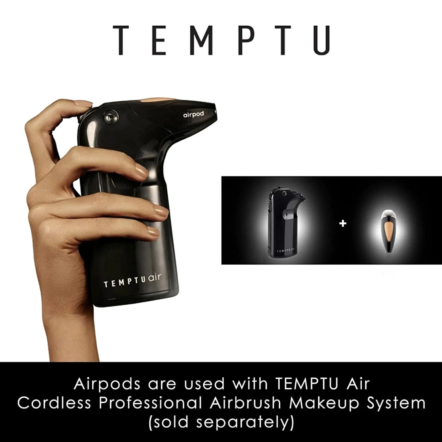 TEMPTU Perfect Canvas Airbrush Highlighter Airpod: Long-Wear, Layerable, Light-Reflecting Radiance & Shimmer, Natural-Looking Luminosity, Weightless Illuminator, Buildable Formula
