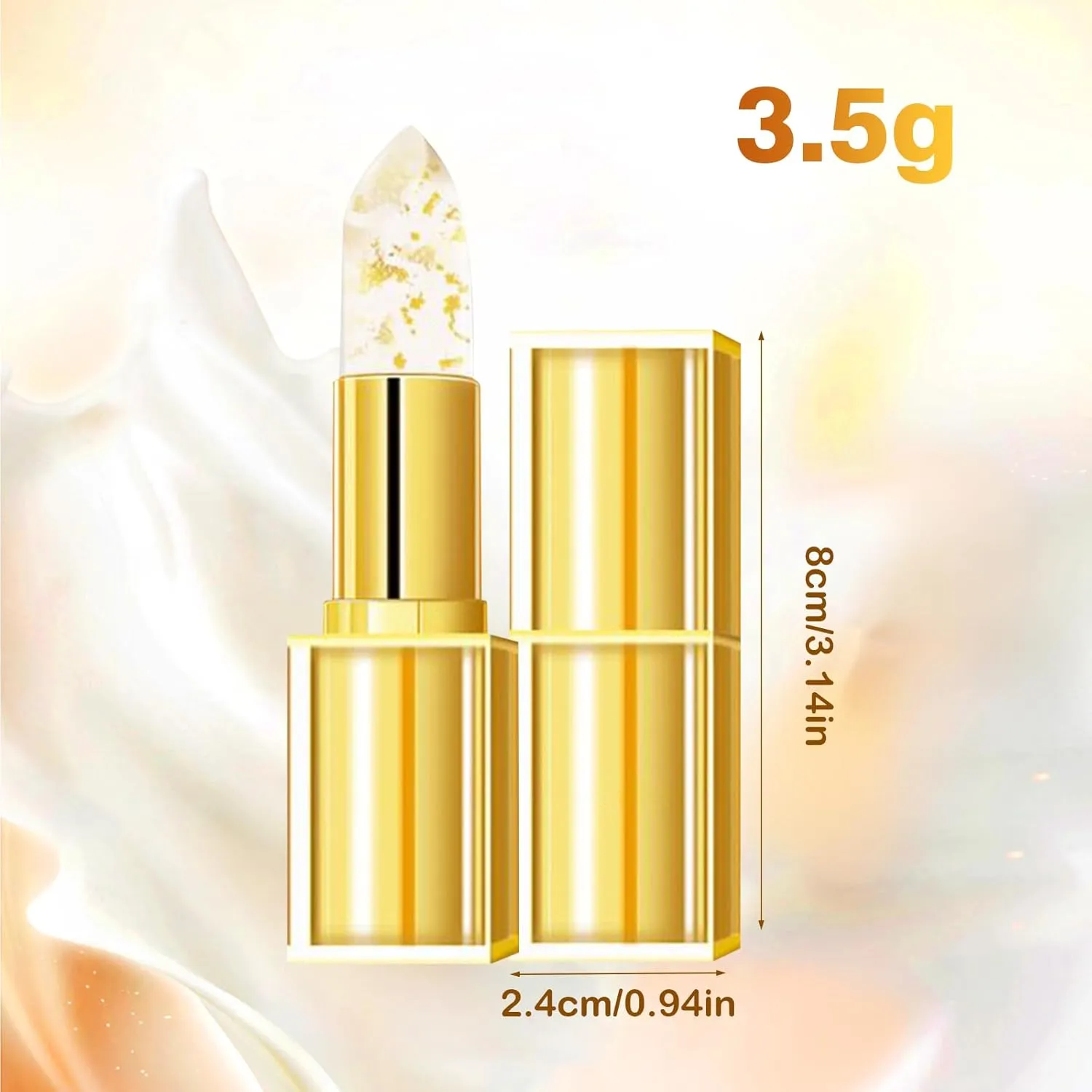 Transferproof Color-Changing Lipstick, 2025 New Crystal Ph Lipstick Color Changing, Long Lasting, Hydrating Lip Tint Natural Non-Fading Lip Stick for Women (Gold, 1pcs)
