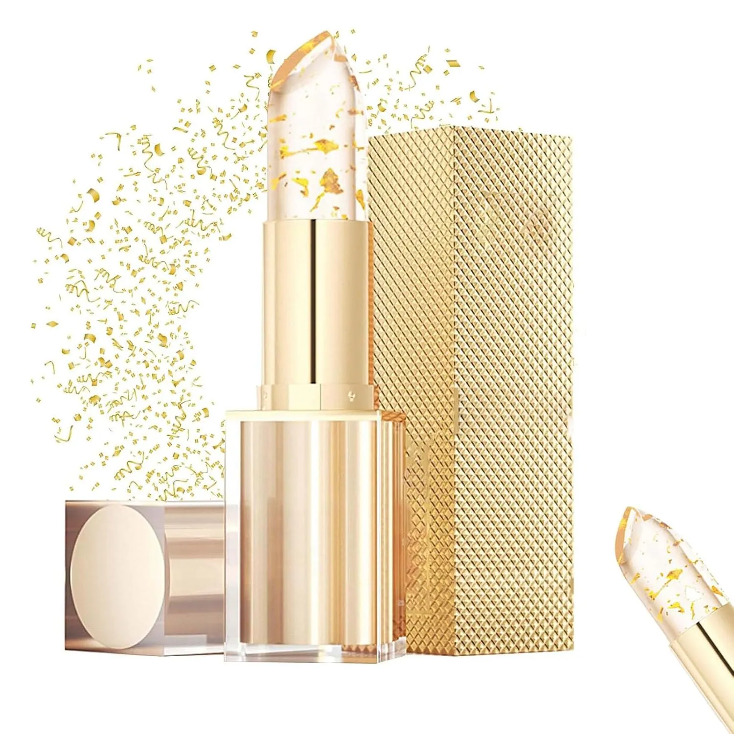 Transferproof Color Changing Lipstick,Female Gold Foil Color-Changing Lip Gloss,Lasting 24 Hours Moisturizing And Hydrating Lip Balm Deeply Nourishes And Lightens Lip Lines (1PC)
