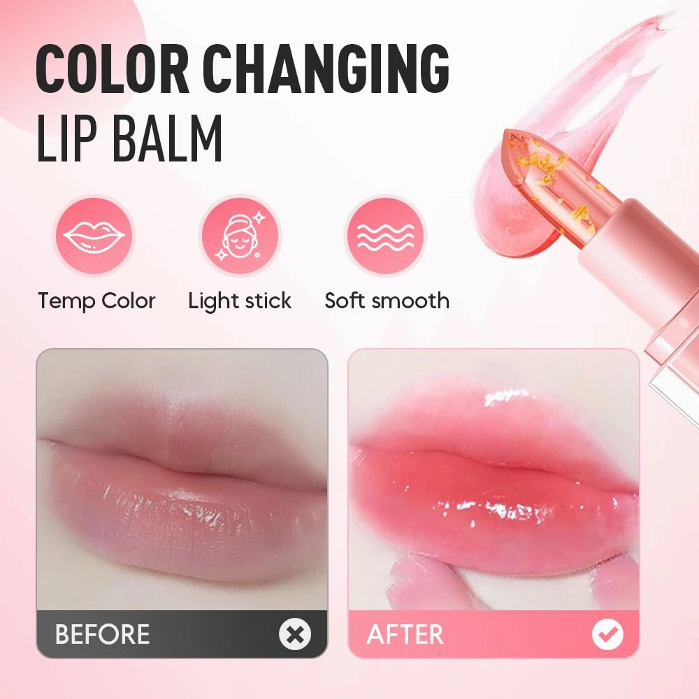 Transferproof Color Changing Lipstick, 2025 New Crystal Color Changing Moisturizing Lipstick, Long-Lasting Lip Balm Gold Foil Lip Gloss Makeup Lipstick Set for Women (Colors, 3.5g)