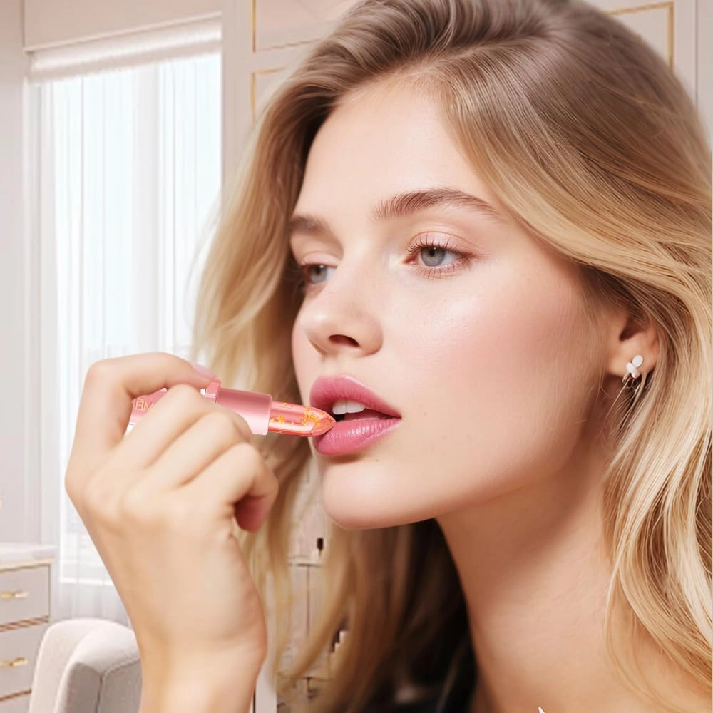 Transferproof Color Changing Lipstick, 2025 New Crystal Color Changing Moisturizing Lipstick, Long-Lasting Lip Balm Gold Foil Lip Gloss Makeup Lipstick Set for Women (Colors, 3.5g)