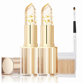 Transferproof Color Changing Lipstick,Gold Crystal Ph Lipstick Color Changing,𝐂𝐨𝐥𝐨𝐫 𝐂𝐡𝐚𝐧𝐠𝐢𝐧𝐠 𝐋𝐢𝐩𝐬𝐭𝐢𝐜𝐤, Long Lasting 24 Hours Moisturizing Glossy Shine Lip Gloss (2pc)