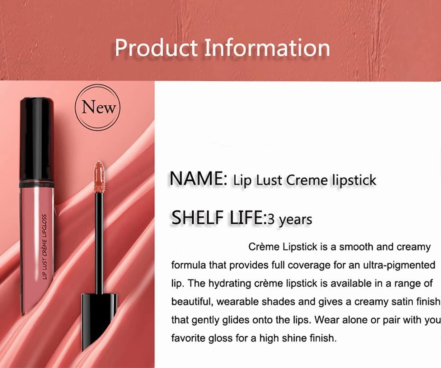 Upgrade 12 Color Cream Lip Gloss, Long-Lasting Moisturizing Velvet Lip Lipstick, Non-Stick to Cup, Non-Fading, Waterproof, Hydrating Lip Tint Natural Jelly Lipstick (01#, 6 ML)