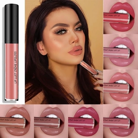 Upgrade 12 Color Cream Lip Gloss, Long-Lasting Moisturizing Velvet Lip Lipstick, Non-Stick to Cup, Non-Fading, Waterproof, Hydrating Lip Tint Natural Jelly Lipstick (01#, 6 ML)