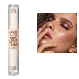 USHAS 2-in-1 Highlighter and Concealer Stick, Natural Shimmer Powder Highlighter (1, 1)