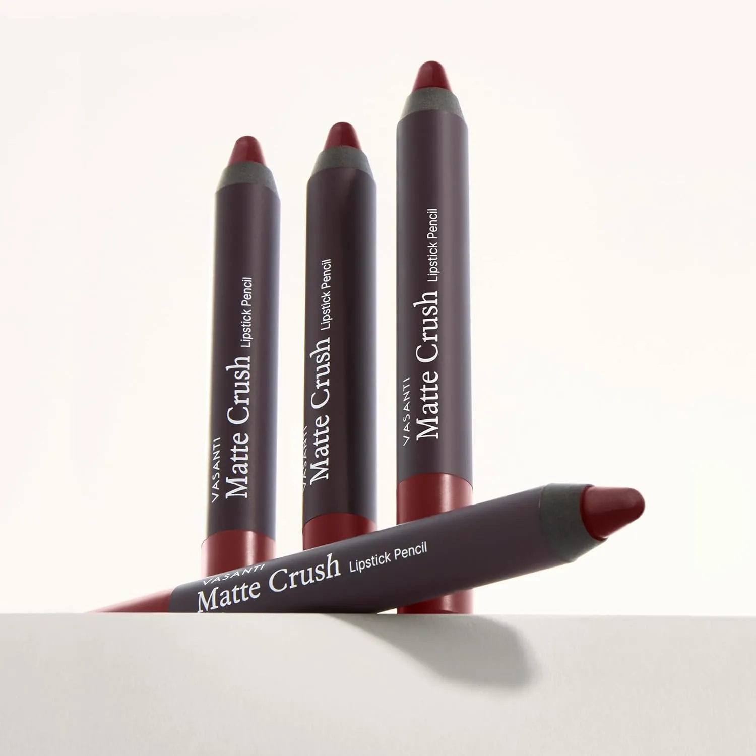 VASANTI Cosmetics Matte Crush Lipstick Pencil (Rosy Pout - Medium Pink Brown) - Long lasting, Water resisitant & Smudge proof - High Pigmented, Soft Matte Lip Liner Makeup