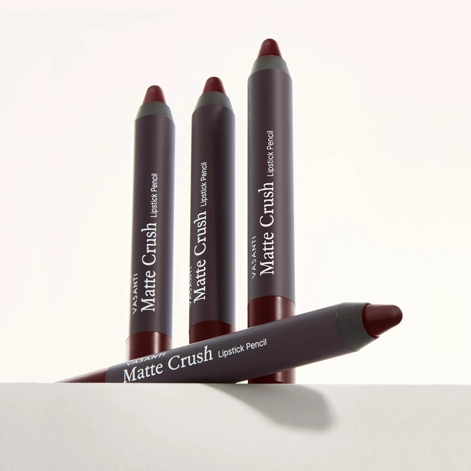 VASANTI Cosmetics Matte Crush Lipstick Pencil (Va Va Voom - Dark Brown) - Long lasting, Water resisitant & Smudge proof - High Pigmented, Soft Matte Lip Liner Makeup