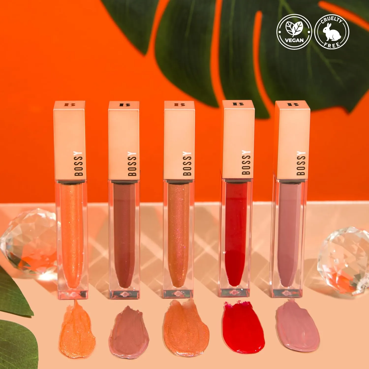 Vegan Lip Gloss for Soft Lips, Plumping Oil, Hydrating Non-Stick Lipgloss for Women, Provides Maximum Shine, Paraben and Cruelty Free (Empowered - Peach Color)