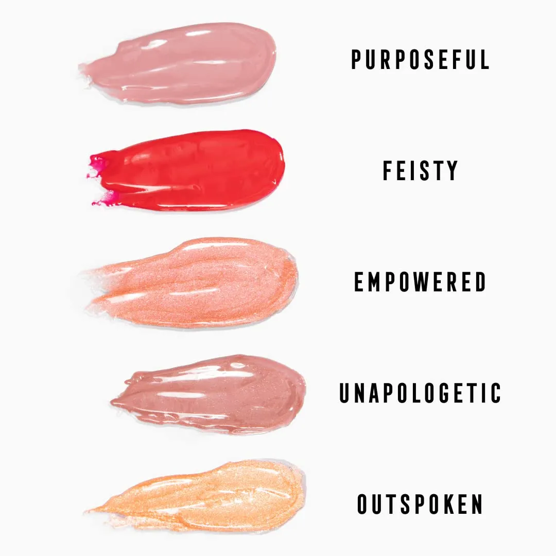 Vegan Lip Gloss for Soft Lips, Plumping Oil, Hydrating Non-Stick Lipgloss for Women, Provides Maximum Shine, Paraben and Cruelty Free (Empowered - Peach Color)