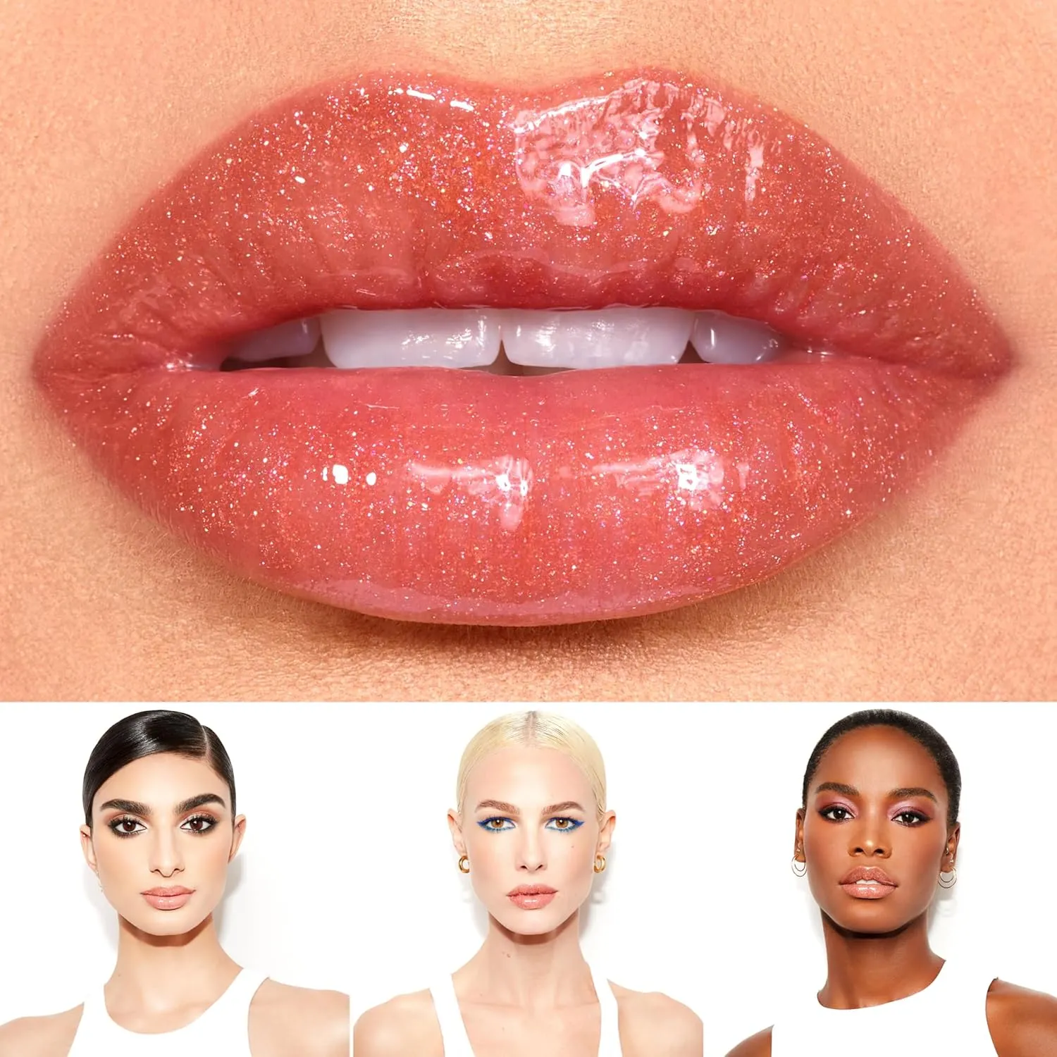 Vegan Lip Gloss for Soft Lips, Plumping Oil, Hydrating Non-Stick Lipgloss for Women, Provides Maximum Shine, Paraben and Cruelty Free (Empowered - Peach Color)