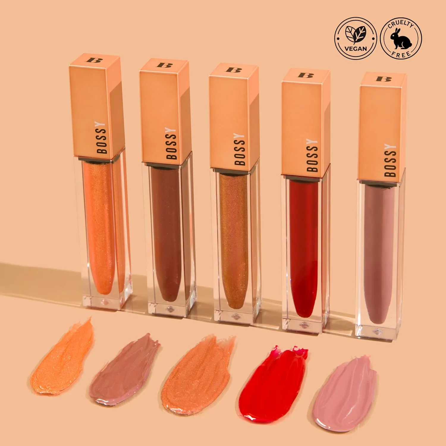 Vegan Lip Gloss for Soft Lips, Plumping Oil, Hydrating Non-Stick Lipgloss for Women, Provides Maximum Shine, Paraben and Cruelty Free (Empowered - Peach Color)