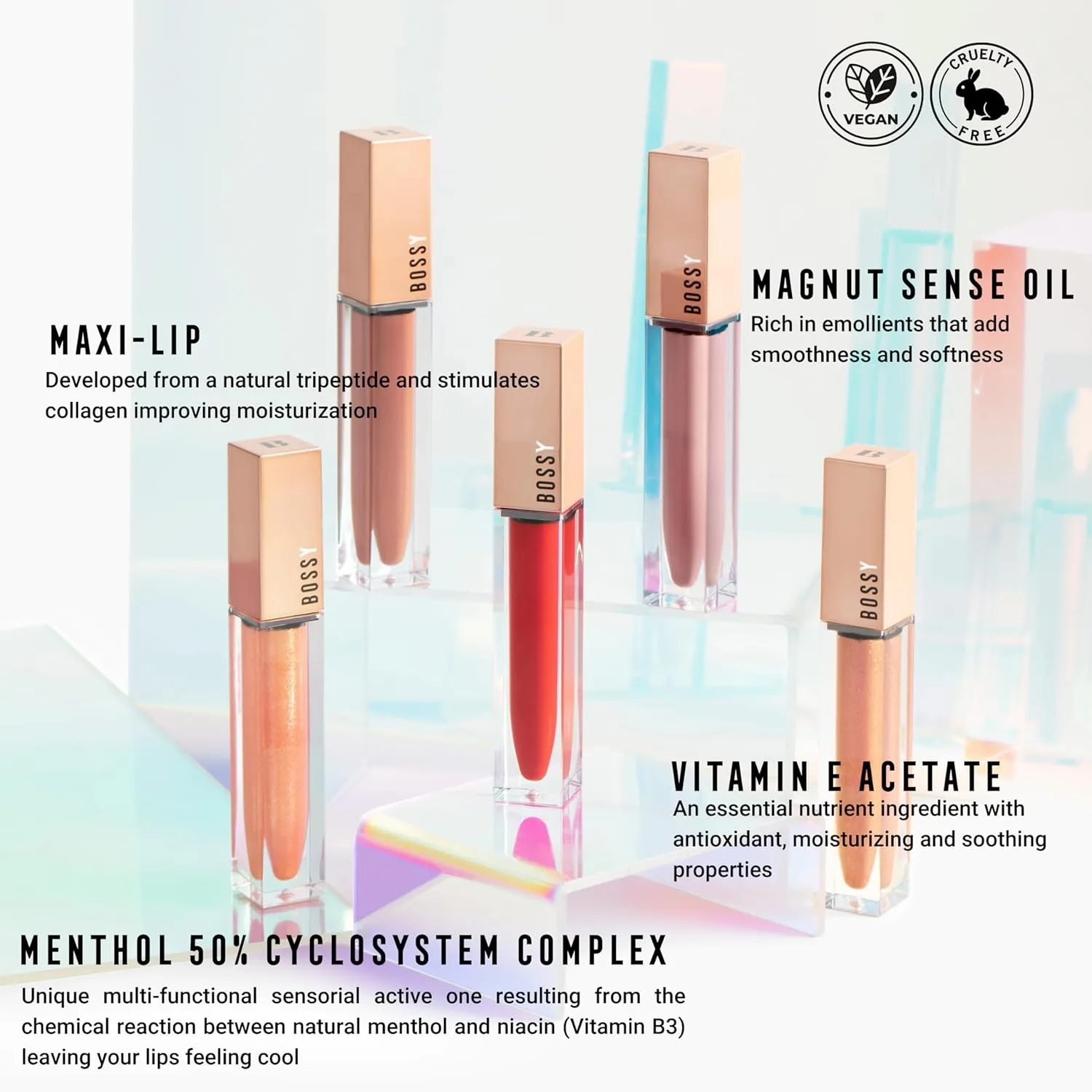 Vegan Lip Gloss for Soft Lips, Plumping Oil, Hydrating Non-Stick Lipgloss for Women, Provides Maximum Shine, Paraben and Cruelty Free (Empowered - Peach Color)
