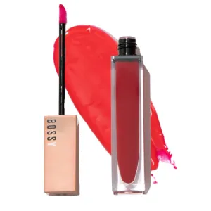 Vegan Lip Gloss for Soft Lips, Plumping Oil, Hydrating Non-Stick Lipgloss for Women, Provides Maximum Shine, Paraben and Cruelty Free (Feisty - Bold Rouge Color)