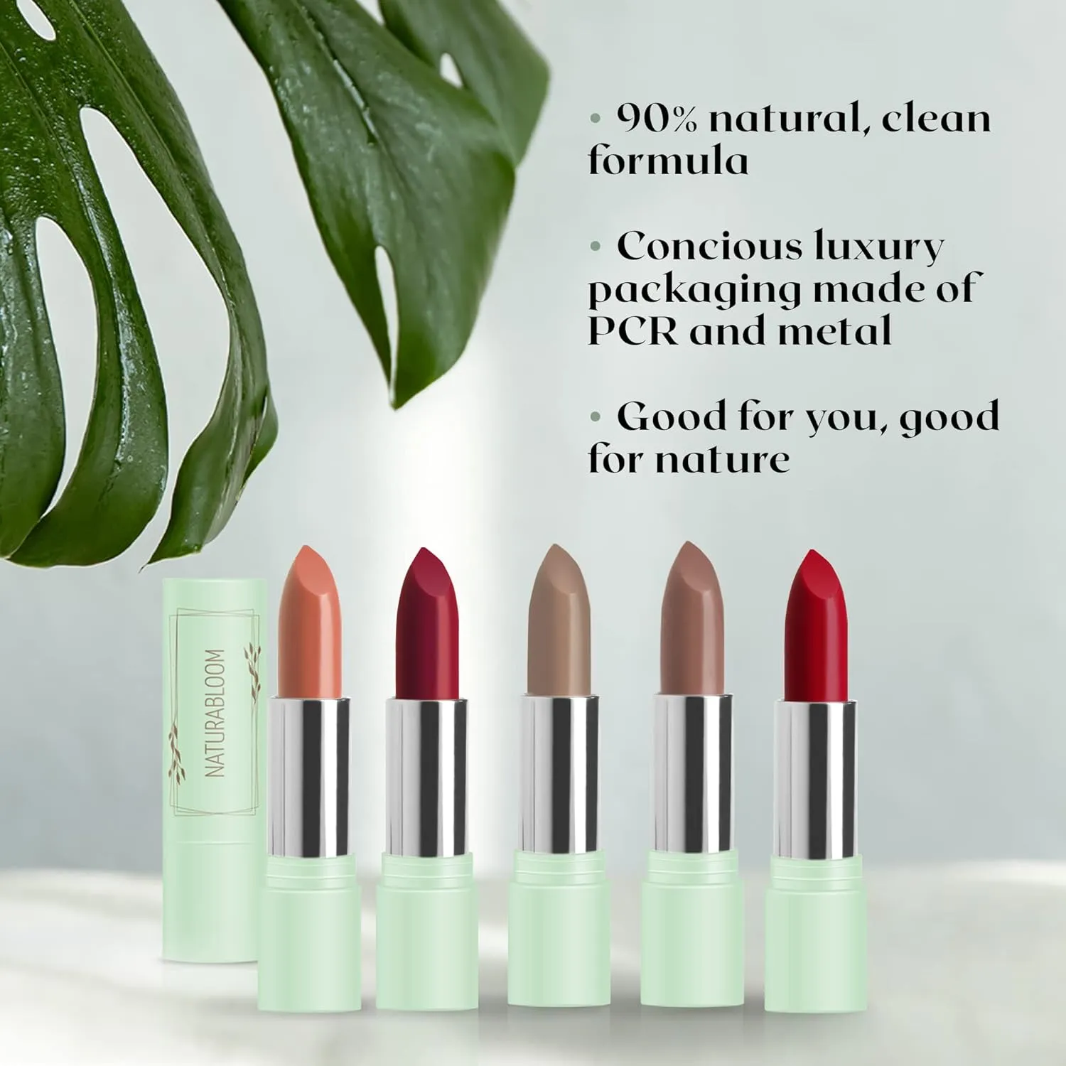 Vegan Lipstick (Macadamia) - Sensational One-Stroke Long Lasting Lipstick from Natural Oils & Butters Full-Coverage Lip Color with Shea Butter & Coconut Extact- Premium Hydrating Lipsticks