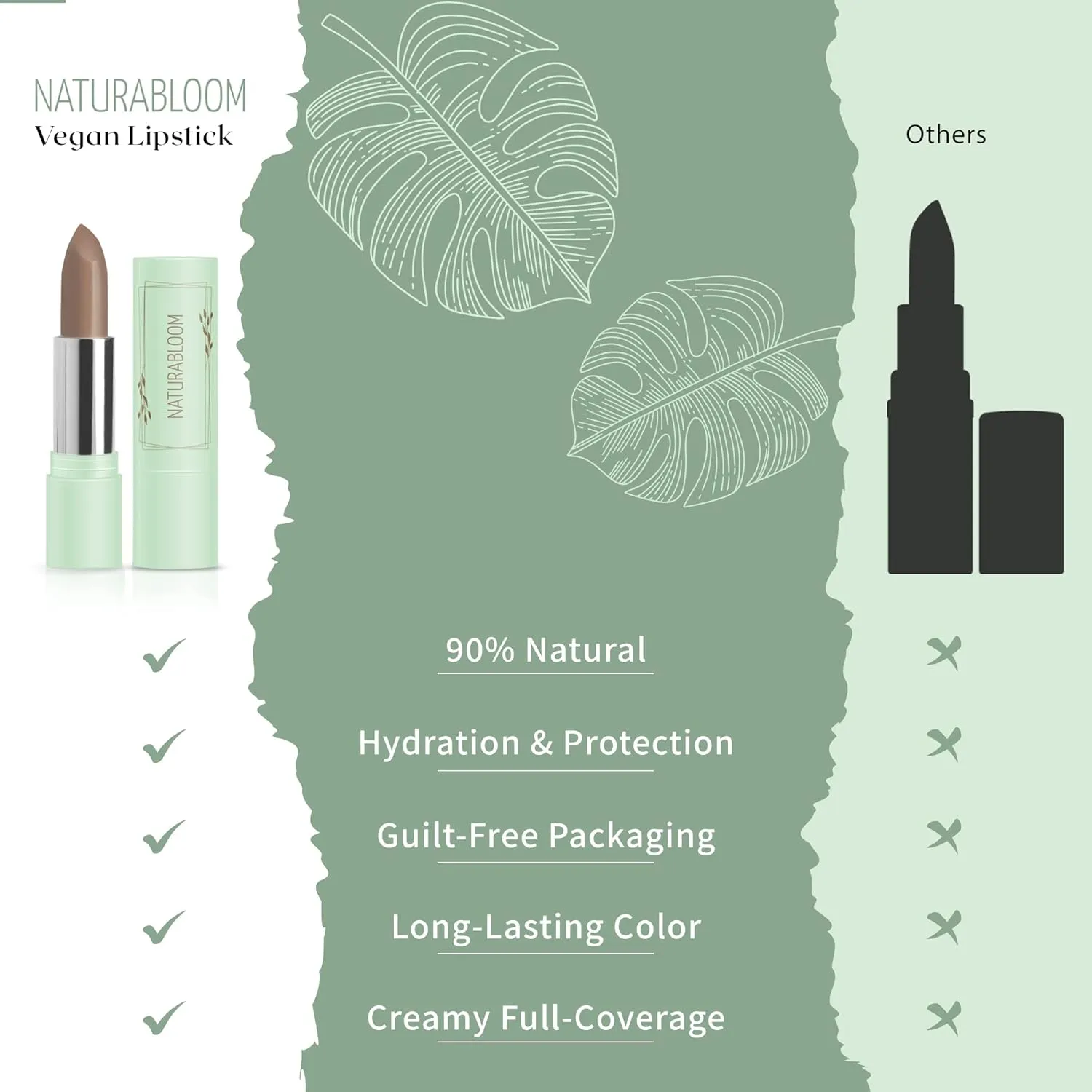 Vegan Lipstick (Macadamia) - Sensational One-Stroke Long Lasting Lipstick from Natural Oils & Butters Full-Coverage Lip Color with Shea Butter & Coconut Extact- Premium Hydrating Lipsticks