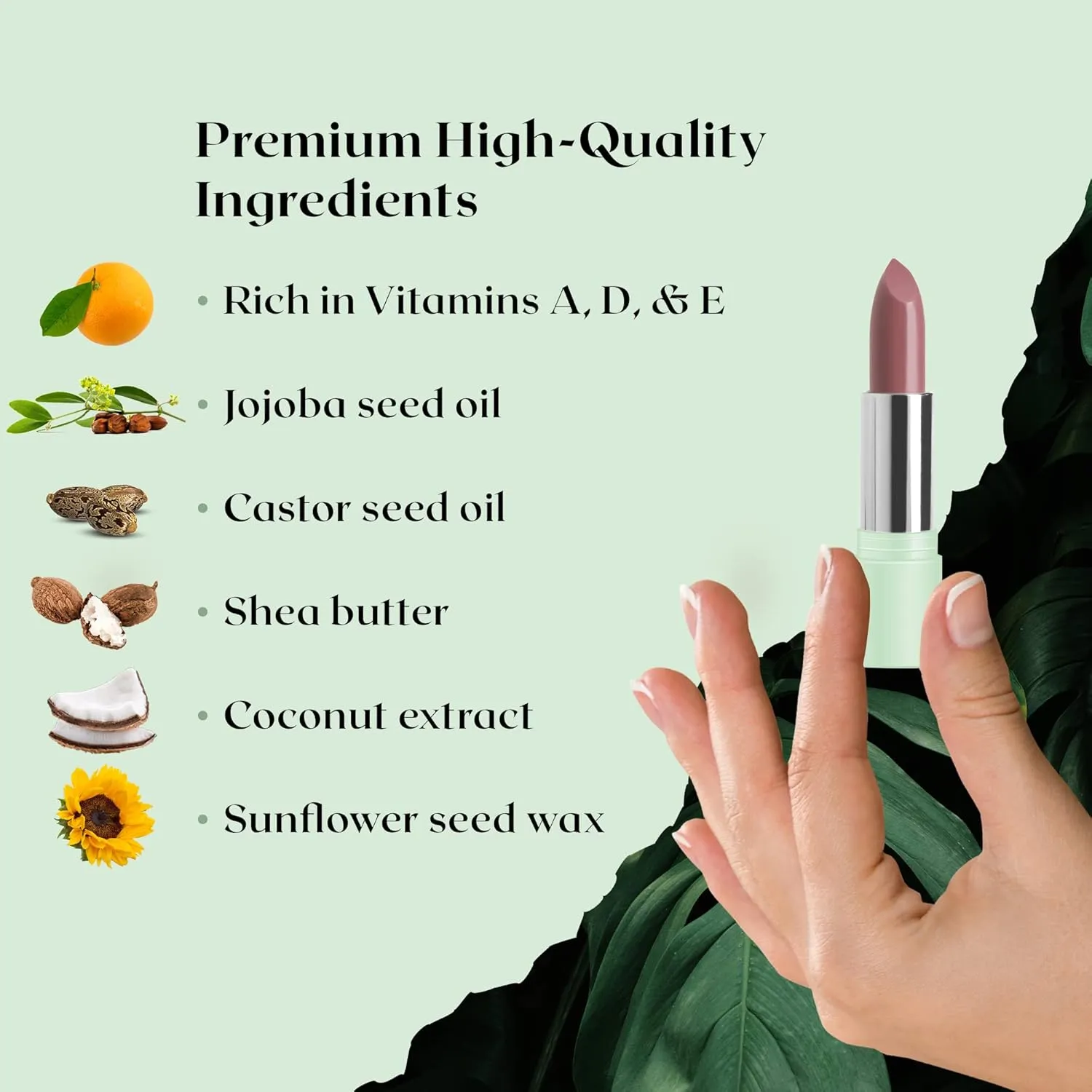 Vegan Lipstick (Orchid) - Sensational One-Stroke Long Lasting Lipstick from Natural Oils & Butters Full-Coverage Lip Color with Shea Butter & Coconut Extact - Premium Hydrating Lipsticks