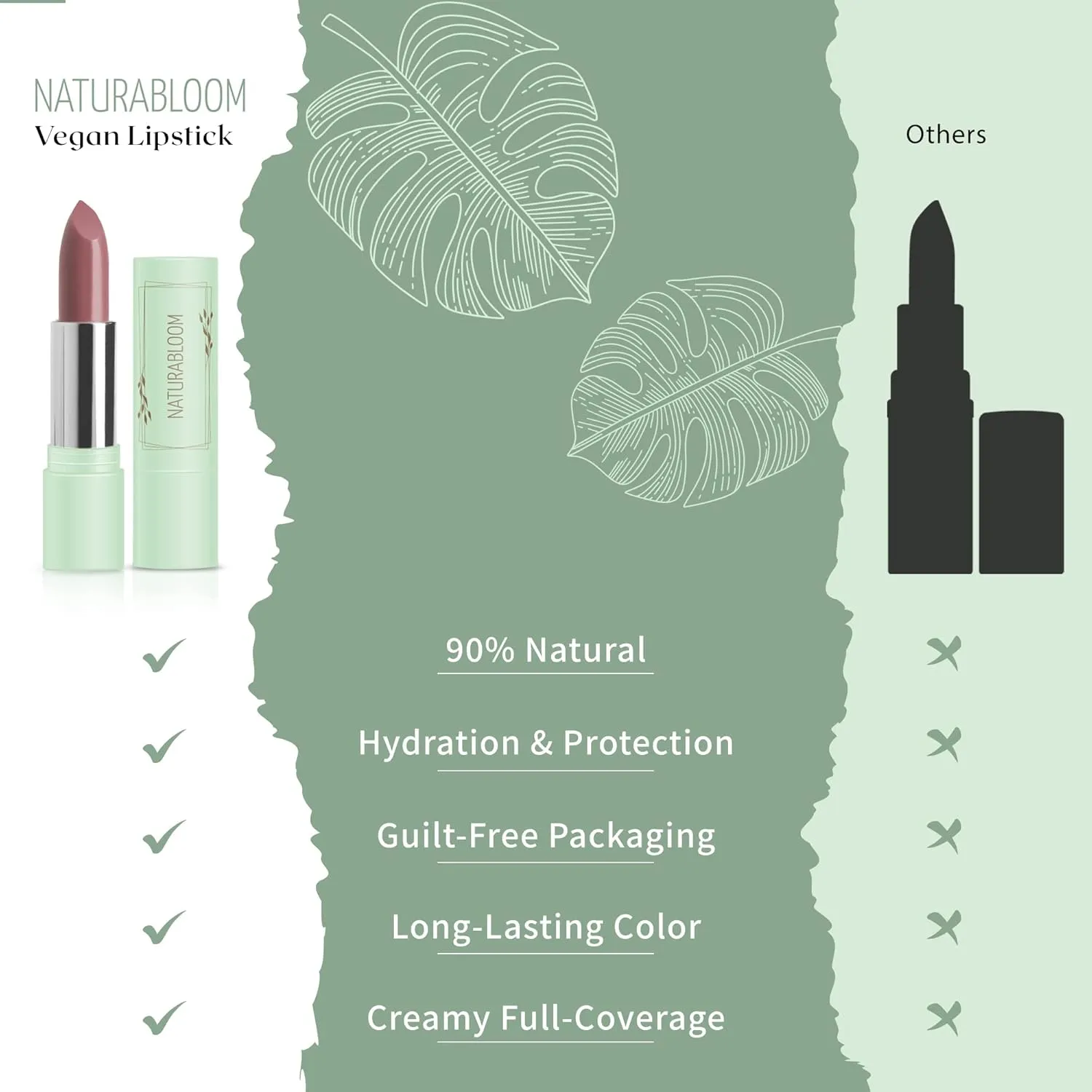 Vegan Lipstick (Orchid) - Sensational One-Stroke Long Lasting Lipstick from Natural Oils & Butters Full-Coverage Lip Color with Shea Butter & Coconut Extact - Premium Hydrating Lipsticks