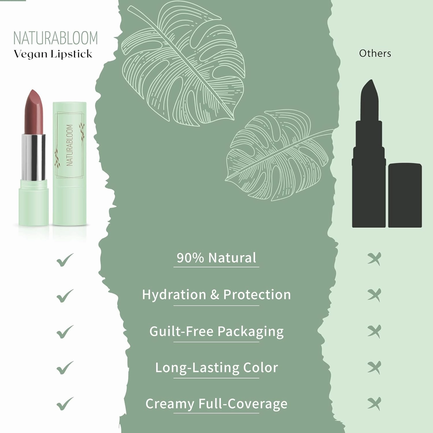 Vegan Lipstick (Rosewood) - Sensational One-Stroke Long Lasting Lipstick from Natural Oils & Butters Full-Coverage Lip Color with Shea Butter & Coconut Extact - Premium Hydrating Lipsticks