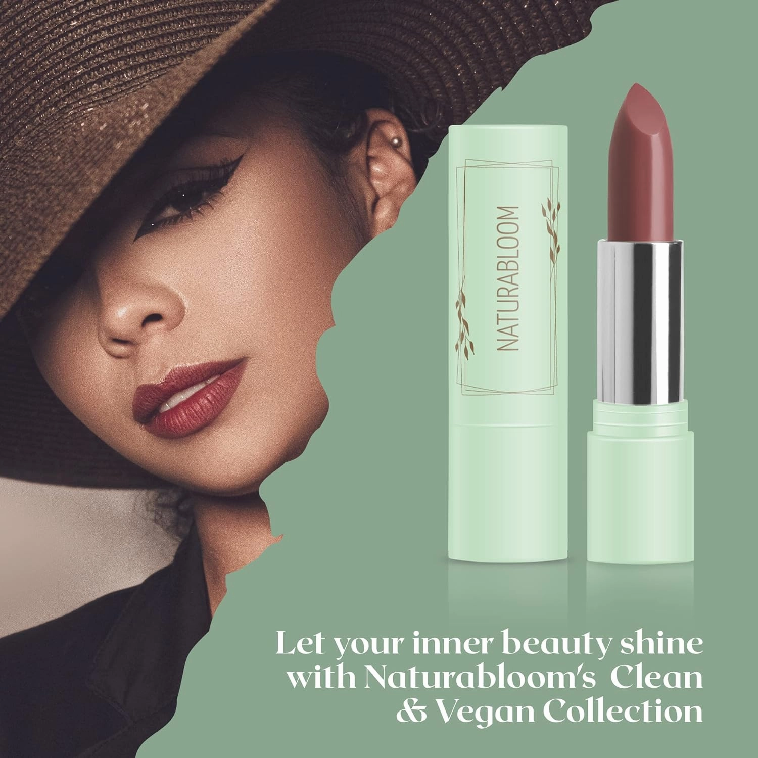 Vegan Lipstick (Rosewood) - Sensational One-Stroke Long Lasting Lipstick from Natural Oils & Butters Full-Coverage Lip Color with Shea Butter & Coconut Extact - Premium Hydrating Lipsticks