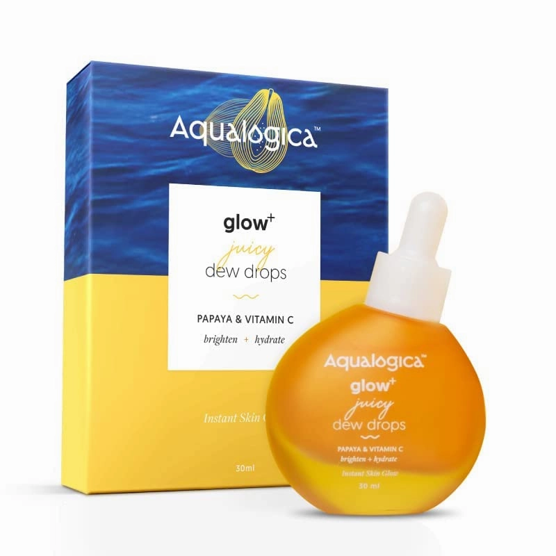 Verem Glow  Juicy Dew Drops Liquid Highlighter for Instant Glow & Shimmer With Illuminating Papaya & Vitamin C, Dewy Makeup Look, 30 ml