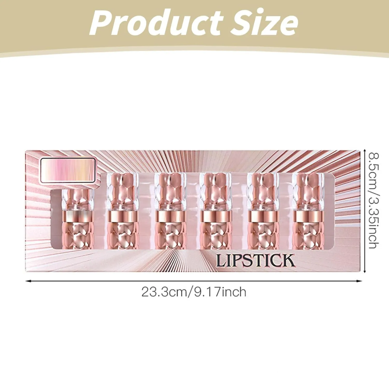 VESNIBA Pearlescent Lipstick Set Non Stick Cup Long Lasting Moisturizing Glitter Lipstick 3.2g/0.11oz*6pcs Wine Bottle Lipsticks (A, A)