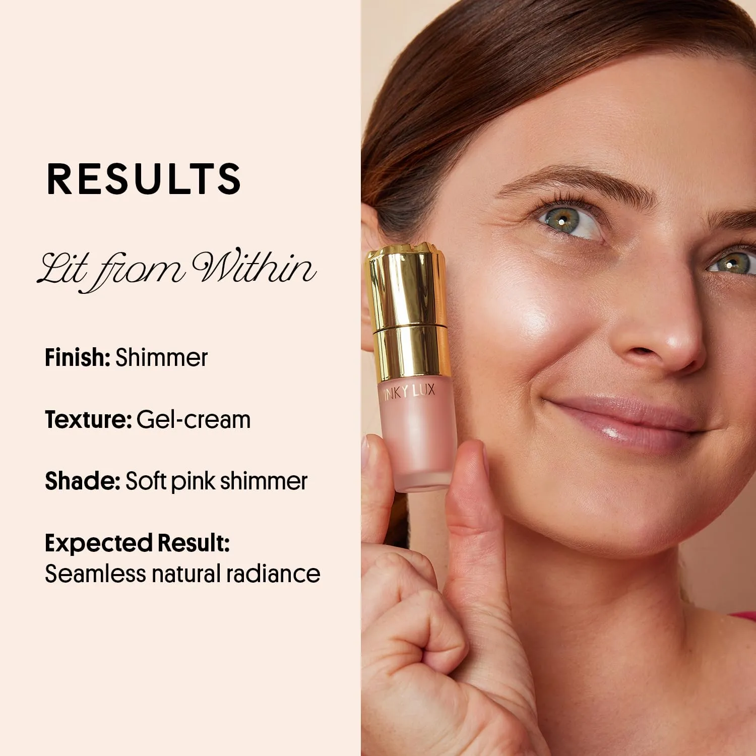 Winky Lux Cheeky Rose Liquid Highlighter, Gel-Cream Highlighter, Blush Topper, Shimmer Blush Finish, Buildable Glow, Long-Lasting Weightless Formula, Angel