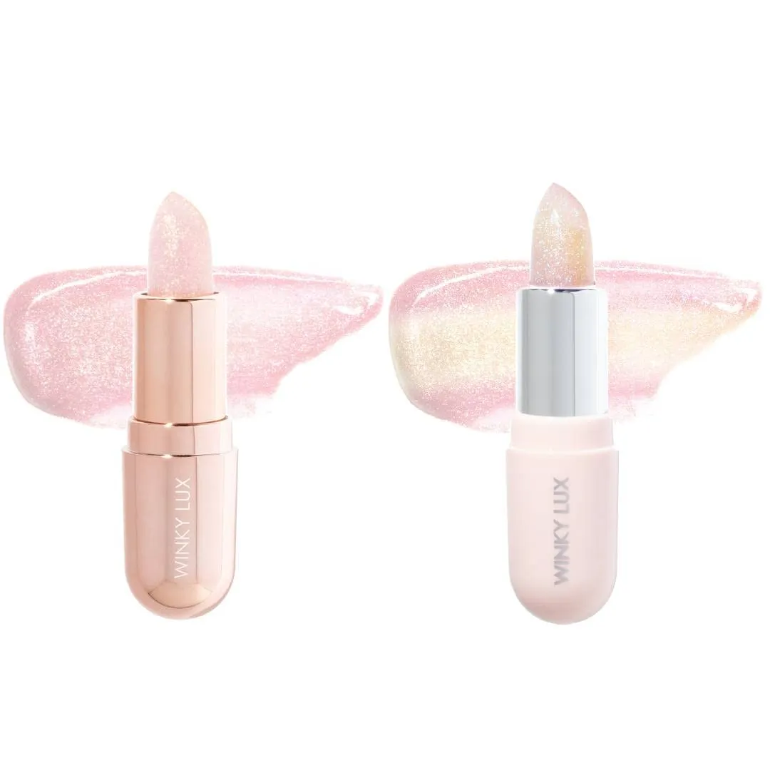 Winky Lux Glimmer Lipstick, pH Balm, Color Changing & Tinted, Vegan & Cruelty Free, Hydrate & Plump, Sheer Pink, Rose & Unicorn