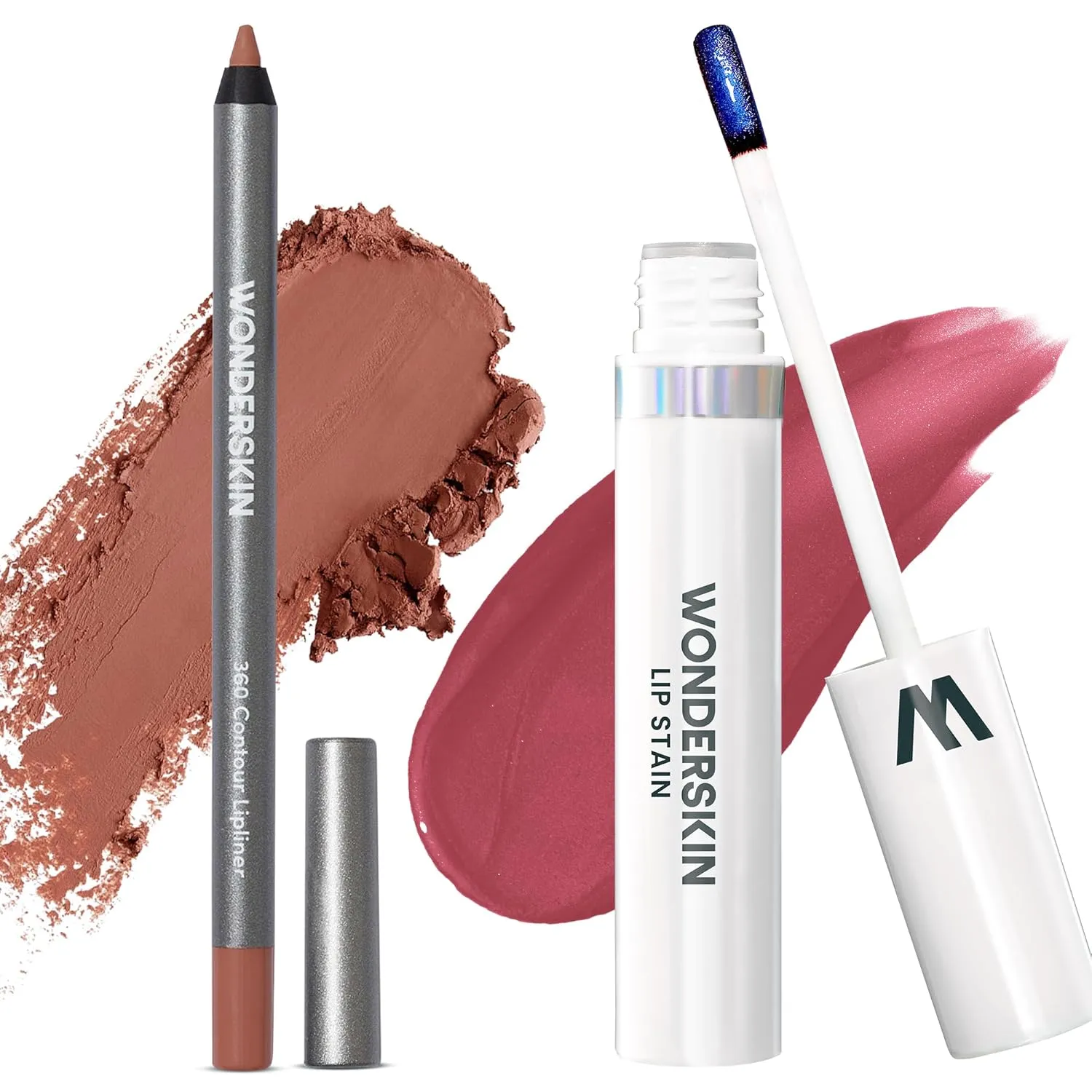 Wonderblading Lip Stain Peel Off Masque (Charming) with 360 Contour Lipliner (Saddle)