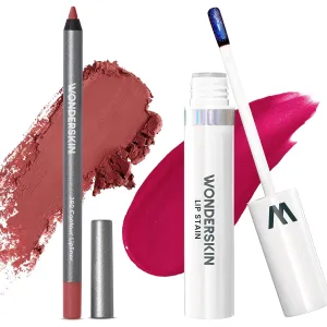 Wonderblading Lip Stain Peel Off Masque (Darling) with 360 Contour Lipliner (Ruby)